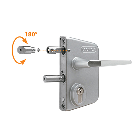 Serrure  pne INOX pour portails ouvrants et portillons tubes 60x60mm ou 80x80mm FN37171 Serrures Locinox  ajuster FN37171