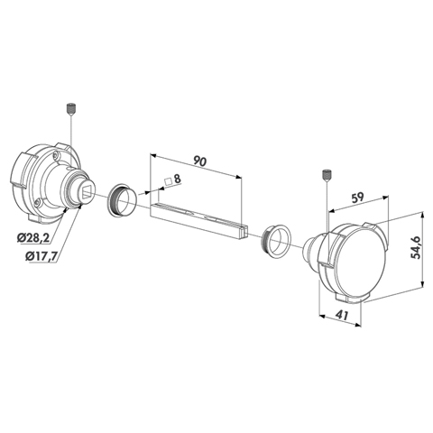 Gche acier INOX LOCINOX pour portails  battants FN3723 Accessoires Locinox boutons scurit piscine FN3723