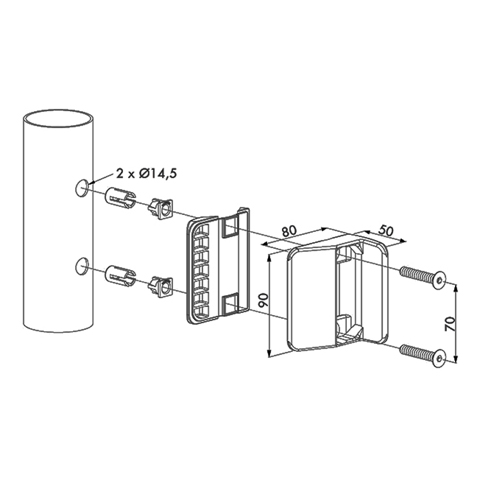 Gache polyamide pour srrure scurit piscine FN3732 Accessoires Locinox Gche FN3732
