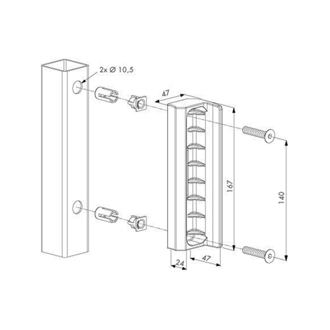 Gache noire pour serure de scurit piscine FN3733 Accessoires Locinox Gche FN3733