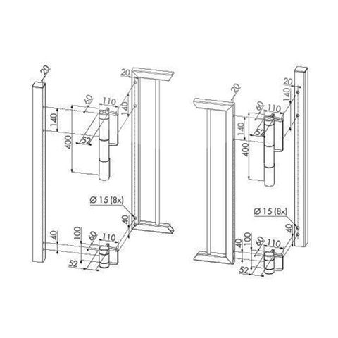 Ferme porte charnire Locinox Mammoth 180 pour portillon FN37351 Ferme portail hydraulique LOCINOX FN37351