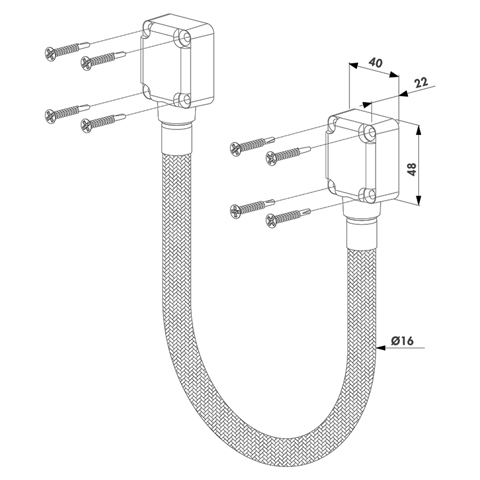 Gaine de passage renforce anti-cisaillement Locinox FN37384 Accessoires Locinox Gaine de passage tresse FN37384