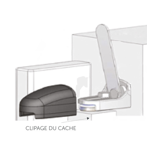 Cache pour modulo gond couleur noir RAL9005 en plastique
