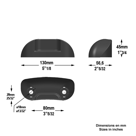 Sabot pour tous portails automatiques polyamide FN376141 Sabot de portail A fixer FN376141
