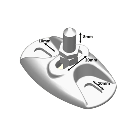 Crapaudine inox pour portail rglable deux axes