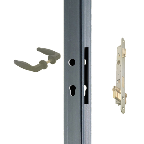 Tube pr-usin 3 faces 40x40mm longueur 2m pour serrure  larder entraxe 70mm