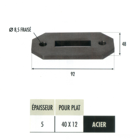 Platine de fixation pour poteau acier doux IN2104 Embases pour poteaux Platine acier doux IN2104