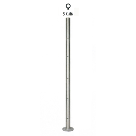Poteau 42,4mm de dpart taraud montage cble ou rond plein INOX316 IN2121 Poteaux garde-corps ou escaliers Poteaux ronds acier inox 316 IN2121