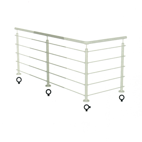 Poteau 42,4mm de dpart taraud montage cble ou rond plein INOX316 IN2121 Poteaux garde-corps ou escaliers Poteaux ronds acier inox 316 IN2121