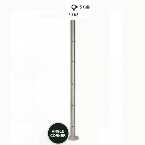 Poteau 42,4mm d'angle taraud montage cble ou rond plein INOX316 IN2122 Poteaux garde-corps ou escaliers Poteaux ronds acier inox 316 IN2122