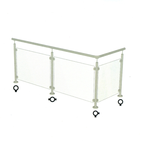 Poteau 42,4mm de dpart taraud montage verre INOX316 IN2123 Poteaux garde-corps ou escaliers Poteaux ronds acier inox 316 IN2123