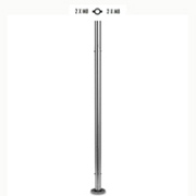 Poteau 42,4mm intermdiaire taraud montage verre INOX316