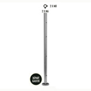 Poteau 42,4mm dpart gauche taraud montage cble et verre INOX316