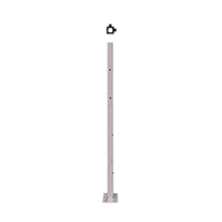 Poteau 40x40mm dpart gauche taraud montage cble et verre INOX316