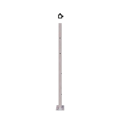 Poteau 40x40mm dpart gauche taraud montage cble et verre INOX316 IN21261 Poteaux garde-corps ou escaliers Poteaux carrs acier inox 316 IN21261