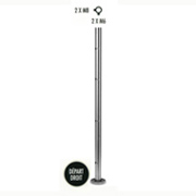 Poteau 42,4mm dpart droit taraud montage cble et verre INOX316