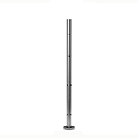 Poteau 42,4mm intermdiaire taraud montage cble et verre INOX316