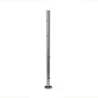 Poteau 42,4mm d'angle taraud montage cble et verre INOX316