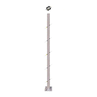 Poteau 40x40mm intermdiaire perc cble traversant 6mm INOX316