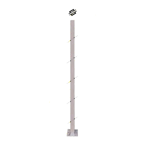 Poteau 40x40mm intermdiaire perc cble traversant 6mm INOX316 IN21301 Poteaux garde-corps ou escaliers Poteaux carrs acier inox 316 IN21301
