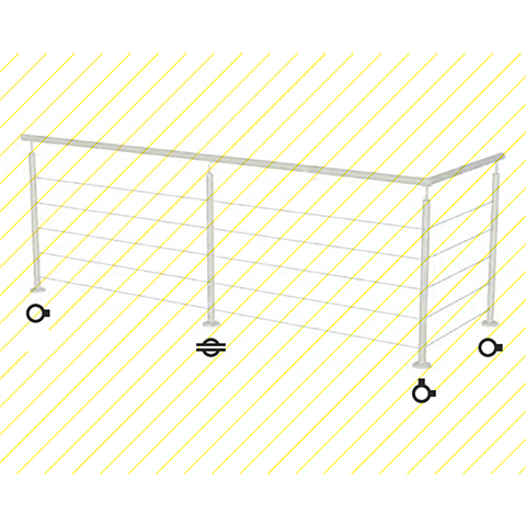 Poteau 42,4mm intermdiaire perc cble traversant 4mm INOX316 IN2131 Poteaux garde-corps ou escaliers Poteaux ronds acier inox 316 IN2131