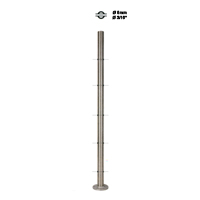 Poteau 42,4mm intermdiaire perc cble traversant 4mm INOX316
