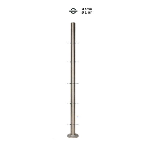 Poteau 42,4mm intermdiaire perc cble traversant 4mm INOX316 IN2131 Poteaux garde-corps ou escaliers Poteaux ronds acier inox 316 IN2131