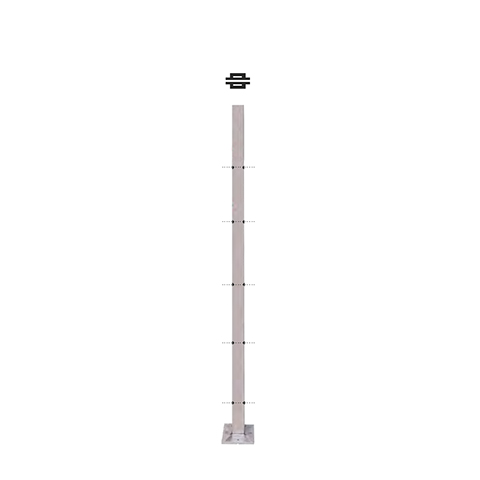 Poteau 40x40mm intermdiaire perc cble traversant 4mm INOX316 IN21311 Poteaux garde-corps ou escaliers Poteaux carrs acier inox 316 IN21311