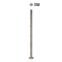 Poteau 42,4mm intermdiaire perc cble traversant 6mm INOX316