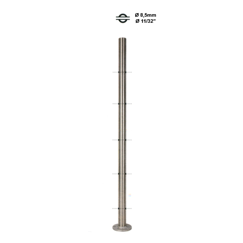 Poteau 42,4mm intermdiaire perc cble traversant 6mm INOX316 IN2132 Poteaux garde-corps ou escaliers Poteaux ronds acier inox 316 IN2132