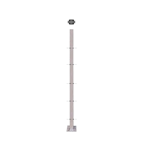 Poteau 40x40mm intermdiaire perc cble traversant 6mm INOX316 IN21321 Poteaux garde-corps ou escaliers Poteaux carrs acier inox 316 IN21321