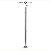 Poteau 42,4mm intermdiaire taraud montage cble et verre INOX316