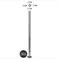 Poteau 42,4mm d'angle taraud montage cble et verre INOX316