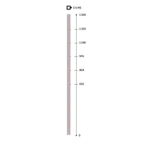 Poteau 40x40mm dpart  l'anglaise taraud pour montage cble INOX316 IN21371 Poteaux garde-corps ou escaliers Poteaux carrs acier inox 316 IN21371