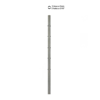 Poteau 42,4mm intermdiaire  l'anglaise perc pour cble traversant INOX316
