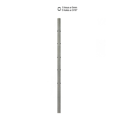 Poteau 42,4mm intermdiaire  l'anglaise perc pour cble traversant INOX316 IN2138 Poteaux garde-corps ou escaliers Poteaux ronds acier inox 316 IN2138