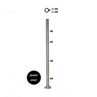 Poteau 42,4mm dpart montage pour cble traversant et verre INOX316