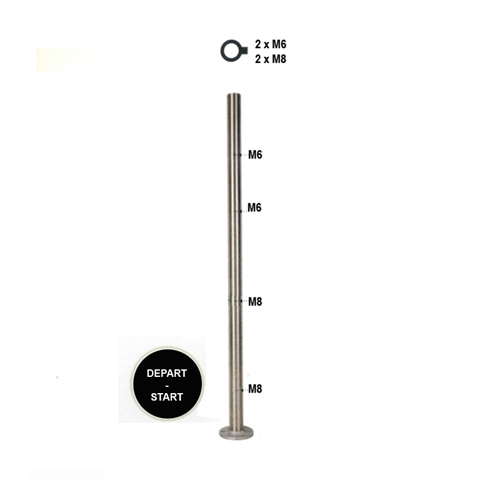 Poteau 42,4mm dpart montage pour cble traversant et verre INOX316 IN2141 Poteaux garde-corps ou escaliers Poteaux ronds acier inox 316 IN2141