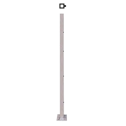 Poteau 40x40mm de dpart montage pour cble traversant et verre INOX316 IN21411 Poteaux garde-corps ou escaliers Poteaux carrs acier inox 316 IN21411