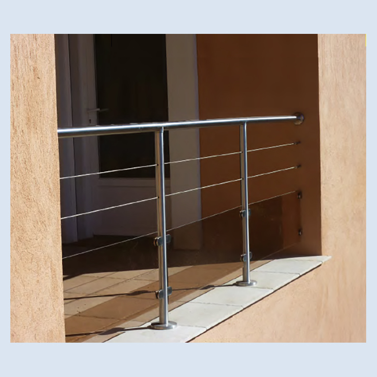 Poteau 40x40mm de dpart montage pour cble traversant et verre INOX316 IN21411 Poteaux garde-corps ou escaliers Poteaux carrs acier inox 316 IN21411