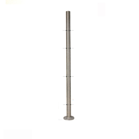 Poteau 42,4mm intermdiaire montage pour cble traversant 4mm et verre INOX316 IN2142 Poteaux garde-corps ou escaliers Poteaux ronds acier inox 316 IN2142