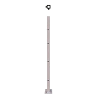 Poteau 40x40mm d'angle montage pour cble traversant et verre INOX316