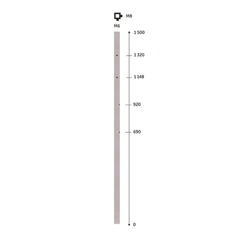Poteau 40x40mm dpart gauche pose  l'anglaise pour cble et verre INOX316 IN21471 Poteaux garde-corps ou escaliers Poteaux carrs acier inox 316 IN21471