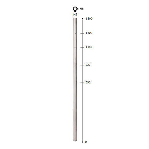 Poteau 42,4mm dpart gauche montage cble et verre INOX316 pose  l'anglaise IN2147 Poteaux garde-corps ou escaliers Poteaux ronds acier inox 316 IN2147
