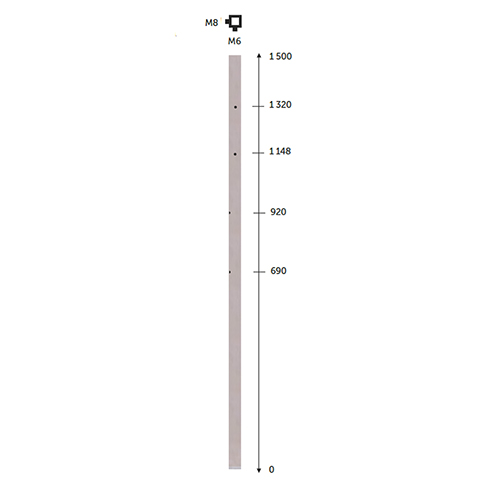 Poteau 40x40mm dpart droite pose  l'anglaise montage cble et verre INOX316 IN21481 Poteaux garde-corps ou escaliers Poteaux carrs acier inox 316 IN21481