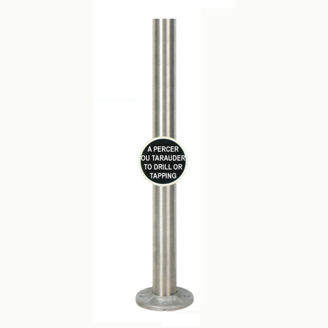Poteau INOX316  percer ou tarauder IN2154 Poteaux garde-corps ou escaliers Poteaux ronds acier inox 316 IN2154