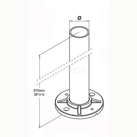 Poteau INOX316  percer ou tarauder IN2154 Poteaux garde-corps ou escaliers Poteaux ronds acier inox 316 IN2154