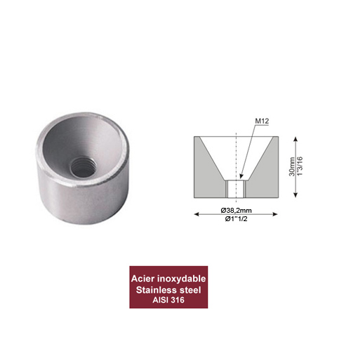 Bague intrieure inox noir pour systme de marche IN2195 Systmes pour marches Ensemble de serrage IN2195