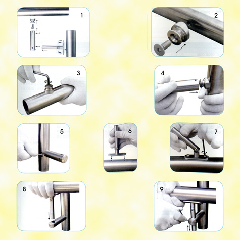 Support dport de main courante 42,4mm INOX304 IN2311 Support dport pour poteaux Support dporte poteau inox 304 IN2311