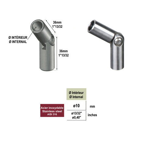 Coupelle cache plaque de fixation  42,4mm INOX304 IN2405 Connecteurs de tube INOX Connecteur mural pour tube INOX IN2405